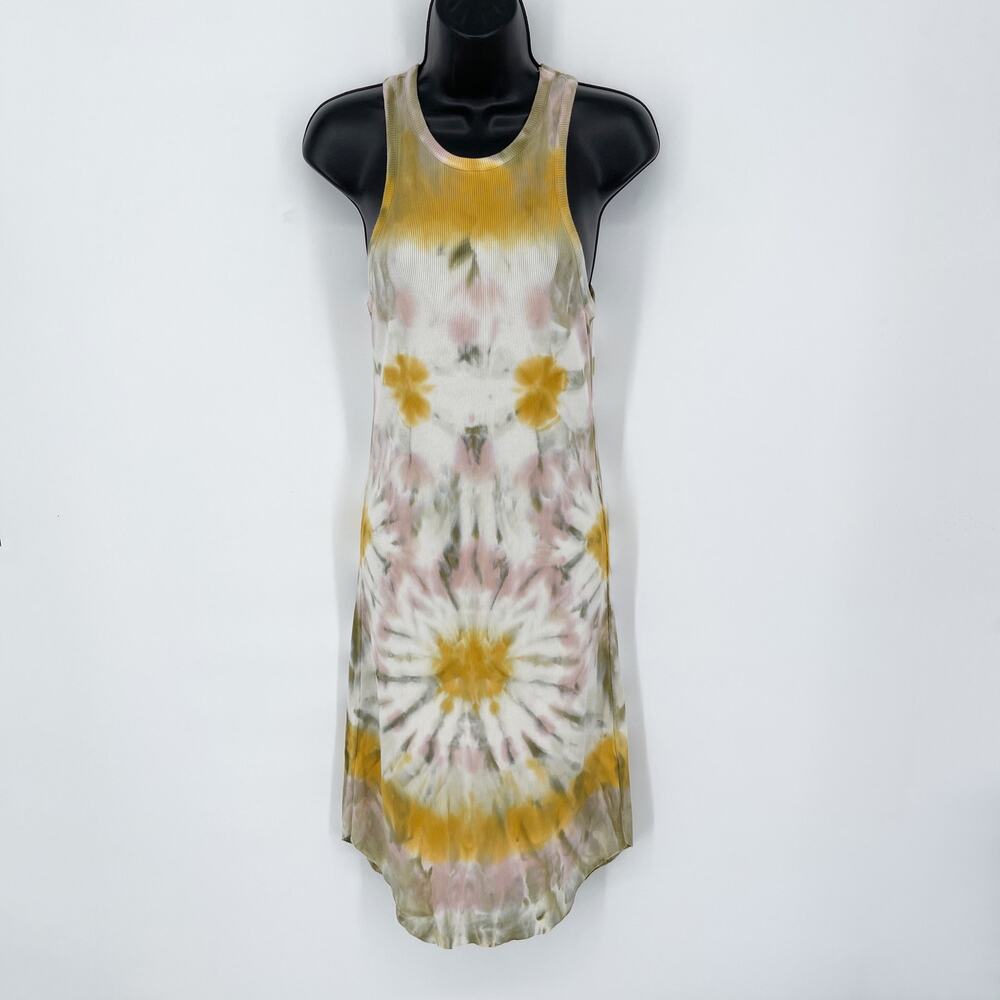 Young, Fabulous & Broke Women's Tank Dress Size S Yellow, Pink, Gray, White